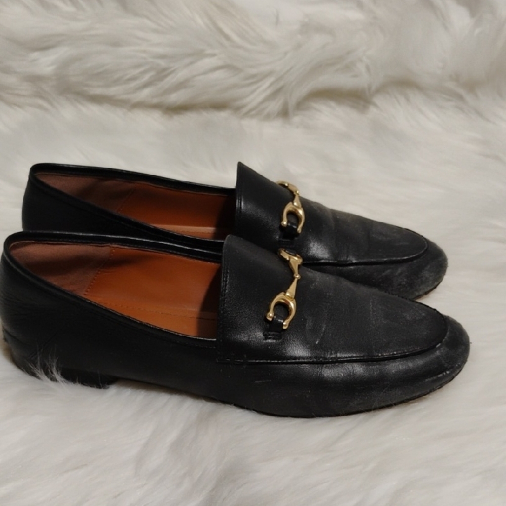 (#209) SALE! Coach Haley Black & Gold Loafers Sleek Design Sz.7.5 - Picture 7 of 14